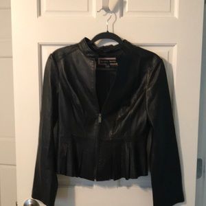 Blanc Noir Black Leather Jacket